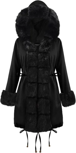 Women's 2024 Winter Fuzzy Fleece Coats Open Front Faux Fur Long Jackets Lapel Long Sleeve Sherpa Outerwear Coat