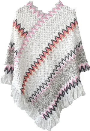 Womens Blanket Open Front Poncho Sweater Scarf Wrap Knitted Elegant Shawls Cape Warm Long Cardigan Coat for Fall Winter