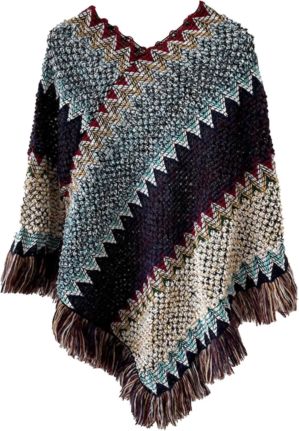 Womens Blanket Open Front Poncho Sweater Scarf Wrap Knitted Elegant Shawls Cape Warm Long Cardigan Coat for Fall Winter