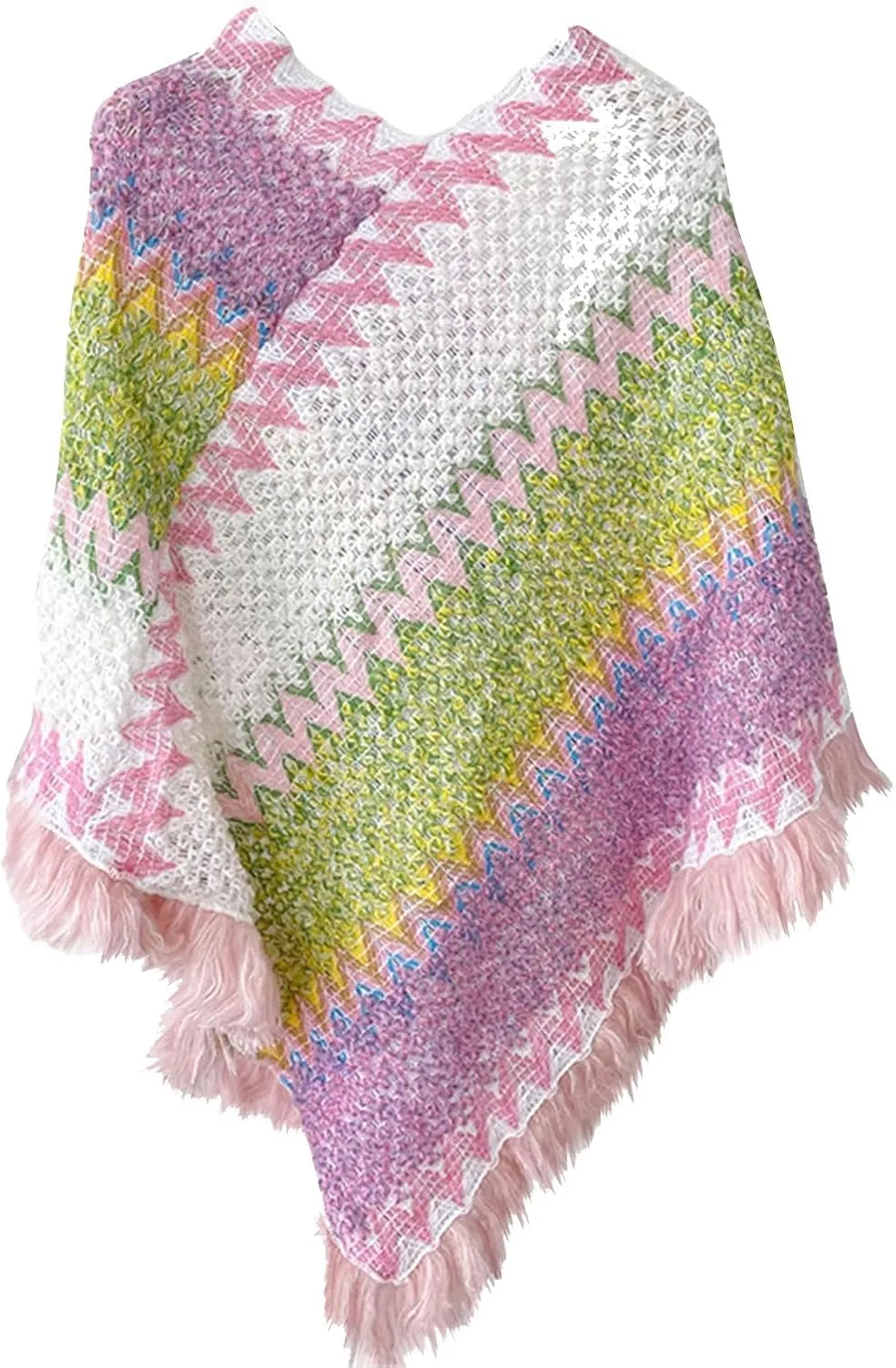 Womens Blanket Open Front Poncho Sweater Scarf Wrap Knitted Elegant Shawls Cape Warm Long Cardigan Coat for Fall Winter