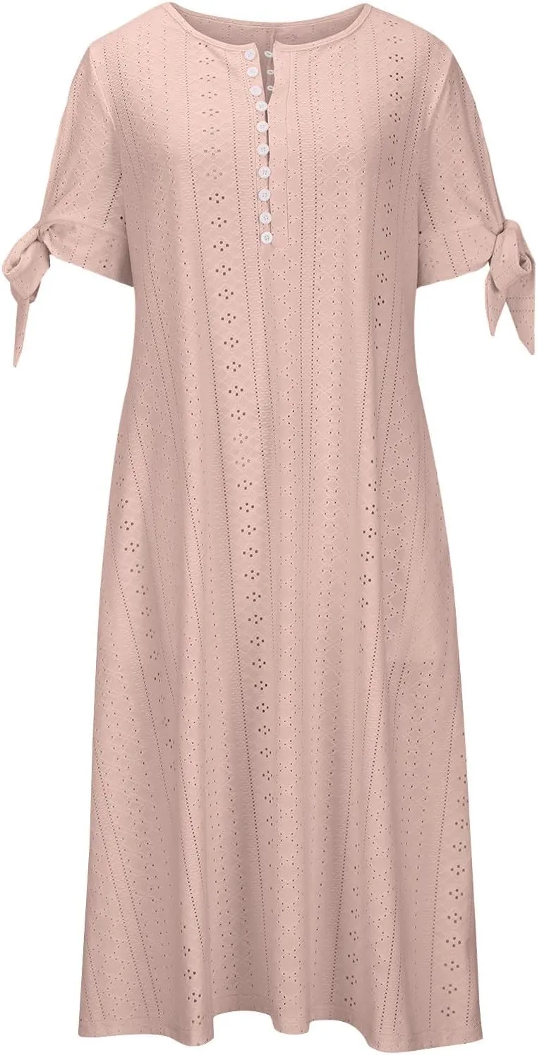 Womens Bohemian Maxi Long Dress V Neck Beach Vacation Dresses Flowy Fashion Casual Travel Outfits with Pockets