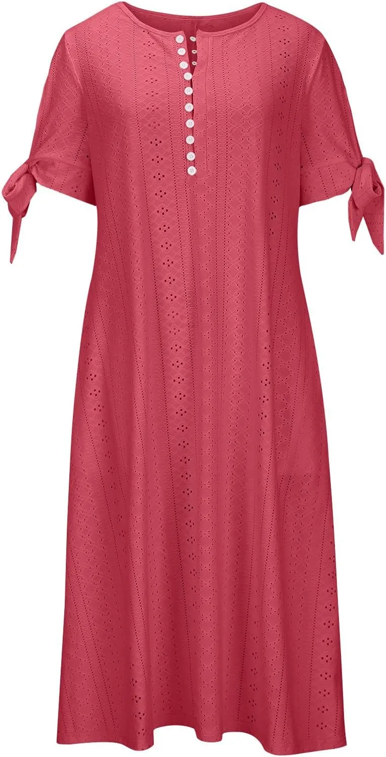 Womens Bohemian Maxi Long Dress V Neck Beach Vacation Dresses Flowy Fashion Casual Travel Outfits with Pockets