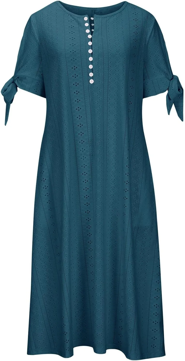 Womens Bohemian Maxi Long Dress V Neck Beach Vacation Dresses Flowy Fashion Casual Travel Outfits with Pockets