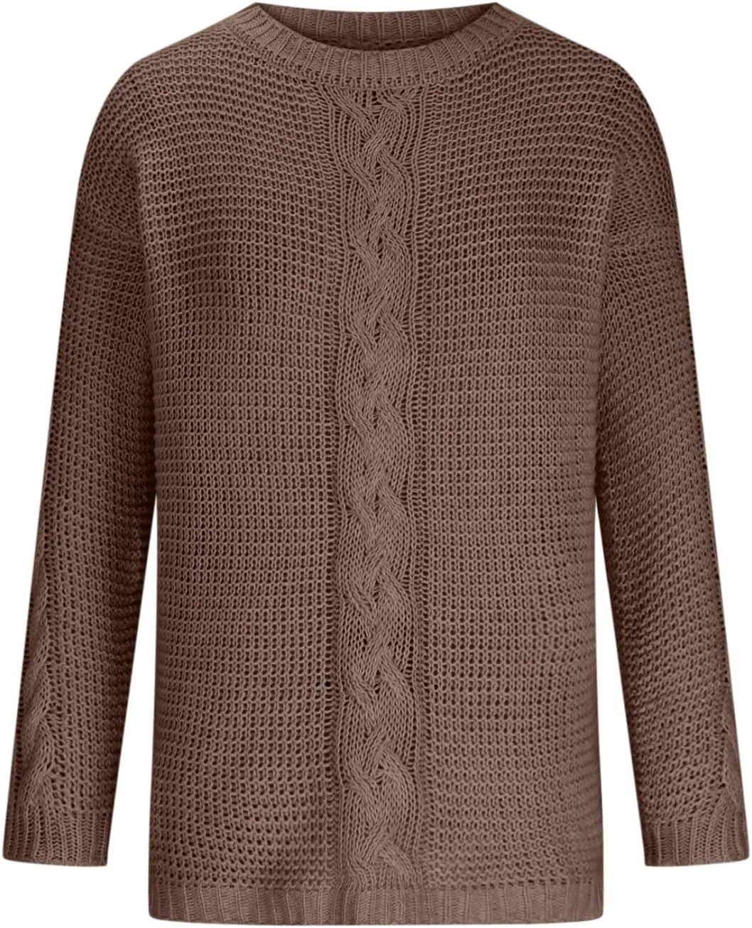 Womens Cable Knit Sweater Long Sleeve Chunky Sweaters Warm Loose Casual Trendy Sweaters