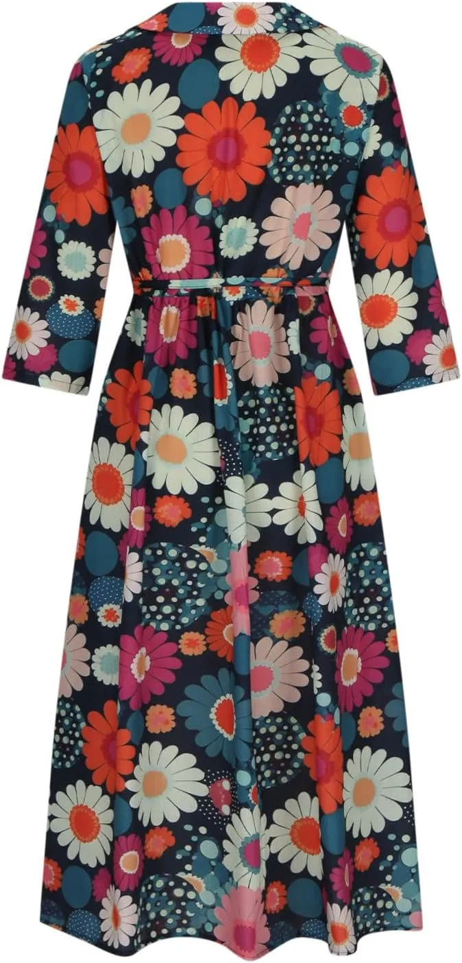 Women's Cotton Linen Casual Dresses 2024 Boho Flowy Dress Flowy Summer Midi Dresses Dressy Ladies Trendy Clothing