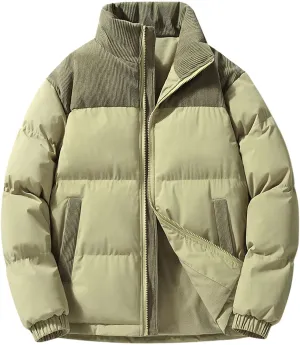 Women's Crop Puffer Jacket Zip Up Trendy Quilted Short Winter Coat Thickened Down Jackets Parkas Outwear with Pockets