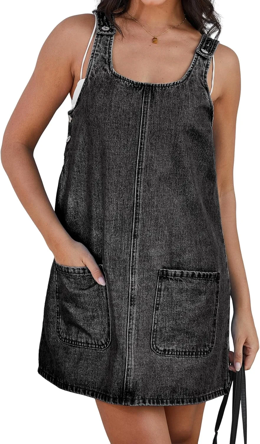 Womens Denim Overall Dress Casual Jeans Rompers Jumper Overalls