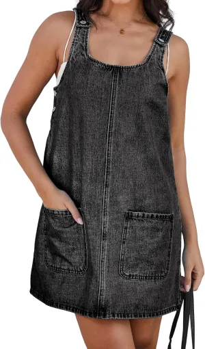 Womens Denim Overall Dress Casual Jeans Rompers Jumper Overalls