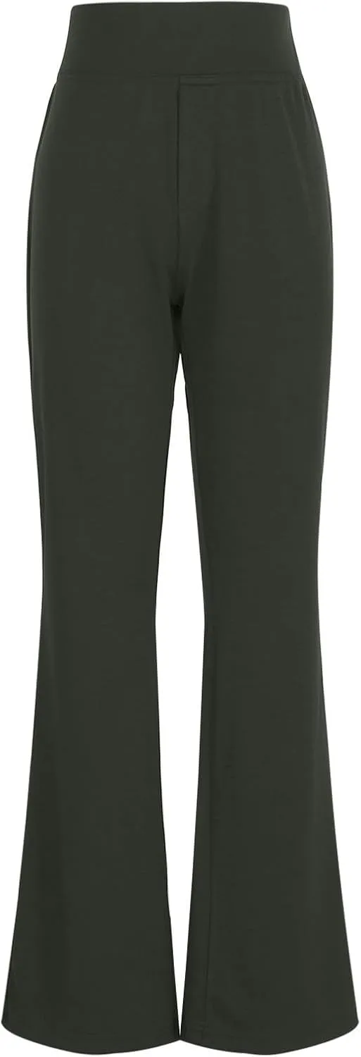 Womens Dress Pants Stretchy High Waisted Bell-Bottoms Slacks Office Business Casual Bootcut Trousers with Pockets