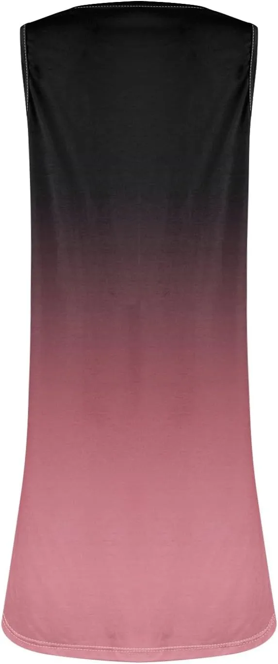 Womens Dresses Casual Plus Size Tank Dress V Neck Sleeveless Sundress Mini Dress Button Down Summer Clothes