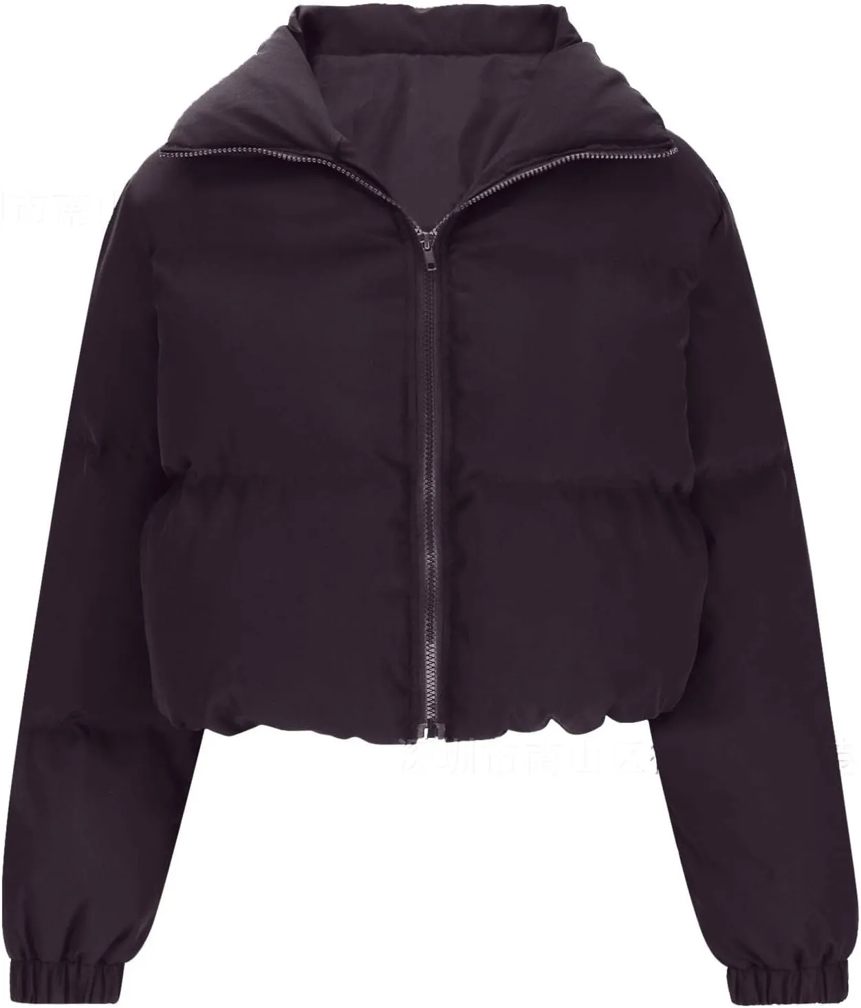 Womens Fashion Cropped Puffer Jacket Casual Solid Versatile Down Coat Slim Comfy Quilted Outwear 2024 Winter Warm Coats