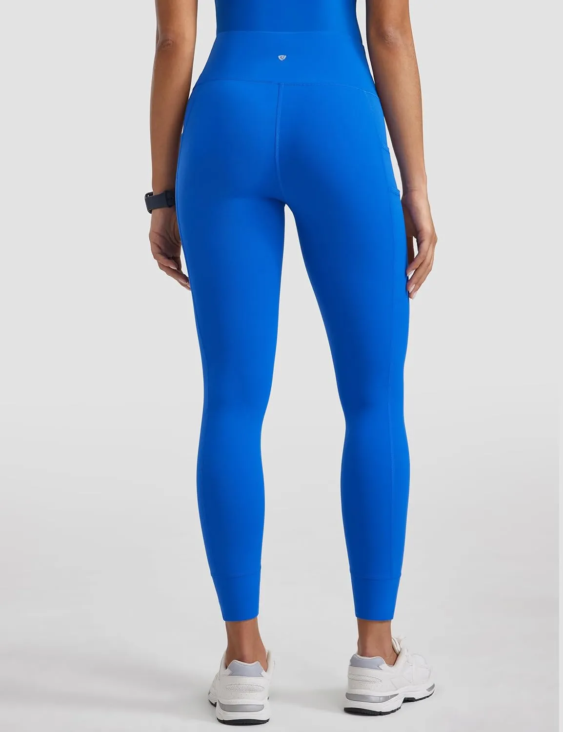 Womens High Waisted Scrub Leggings 25" - 5 Pockets Drawstring Yoga Scrub Pants Medical Bottoms Stretch Soft