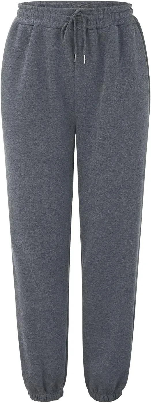 Women's High Waisted Sweatpants Cinch Bottom Sporty Active Joggers Pants Workout Baggy Lounge Bottoms with Pockets