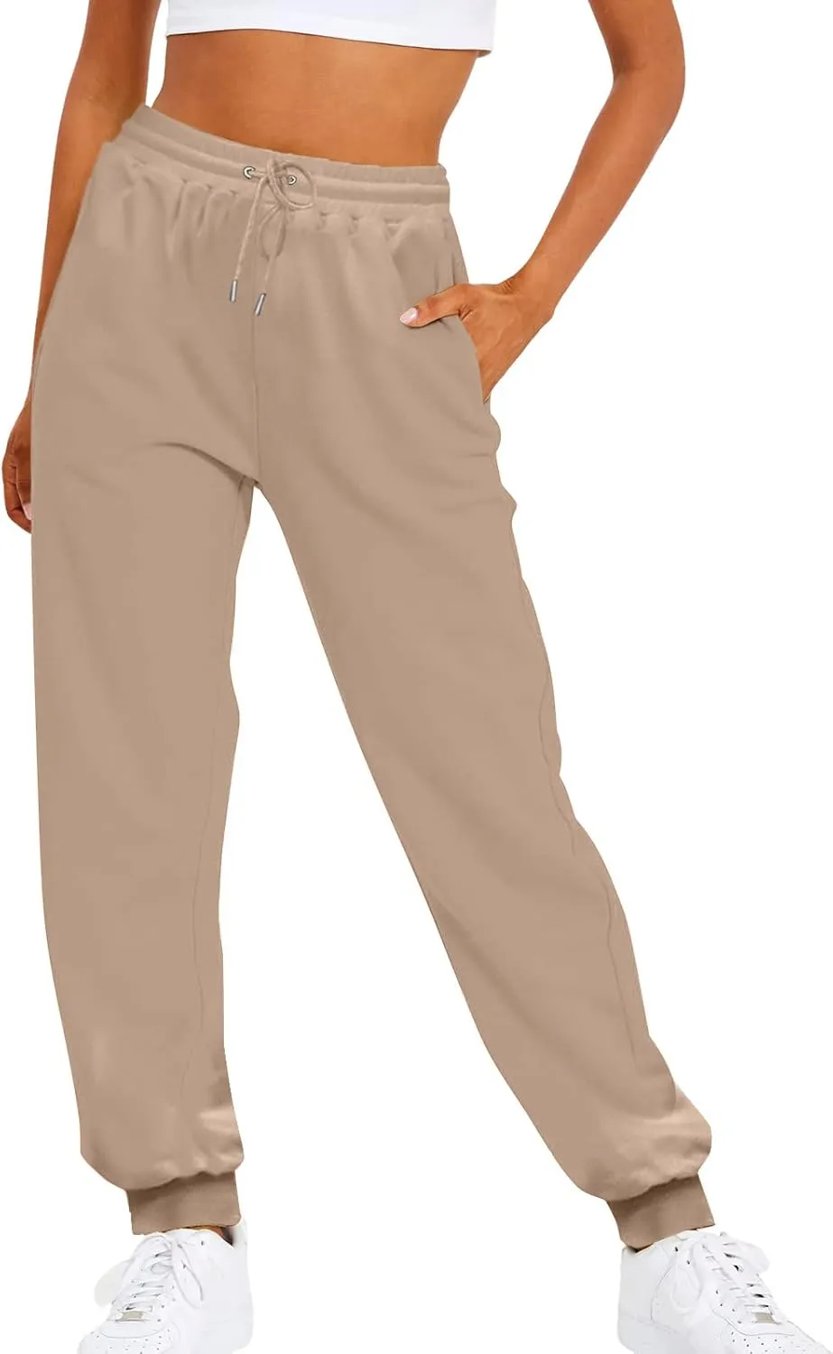 Women's High Waisted Sweatpants Workout Active Joggers Pants Lounge Bottoms Drawstring Elastic Waist Athletic Pant