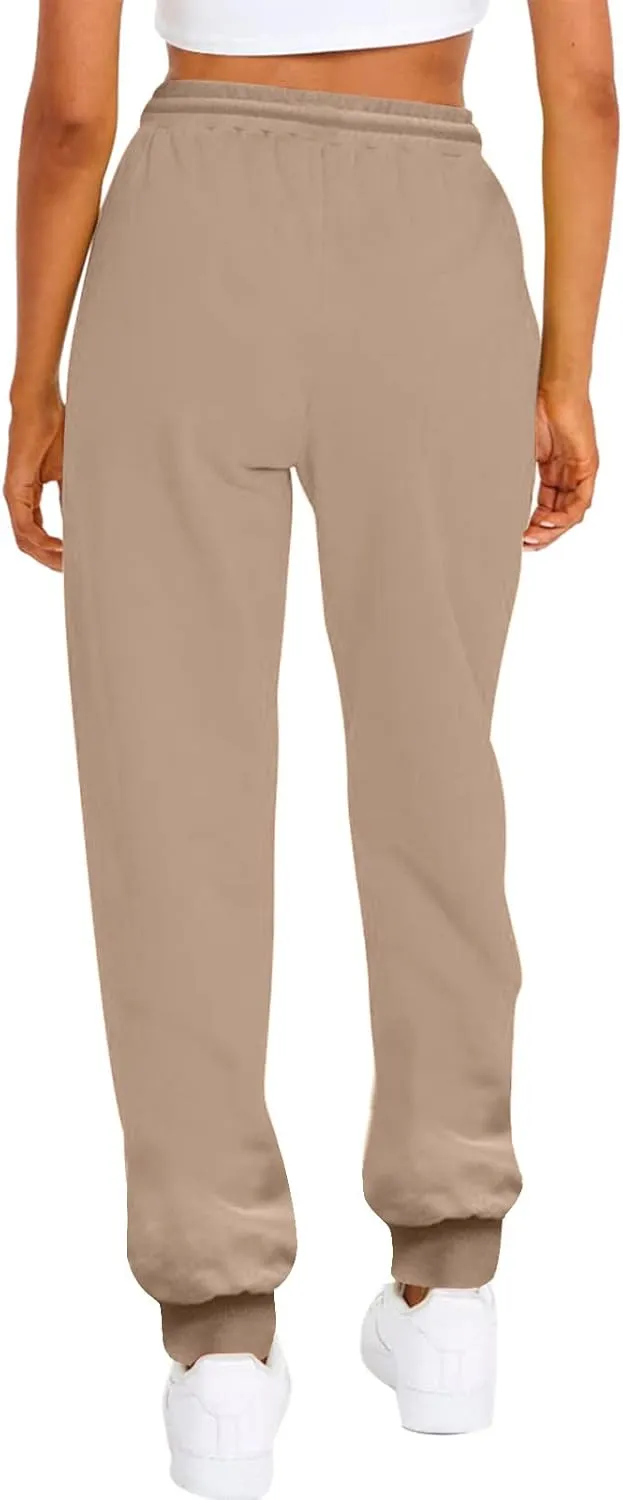 Women's High Waisted Sweatpants Workout Active Joggers Pants Lounge Bottoms Drawstring Elastic Waist Athletic Pant