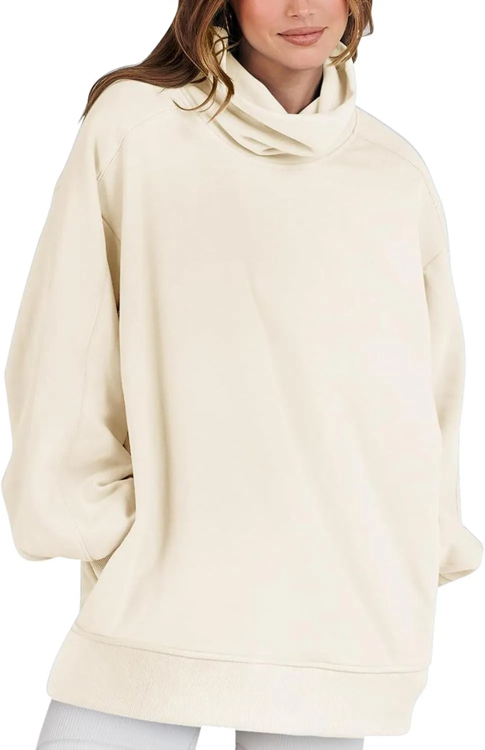 Women's Oversized Sweatshirt Casual Loose Long Sleeve Turtleneck Pullover Sweaters 2024 Fall Teen Girl Preppy Clothes