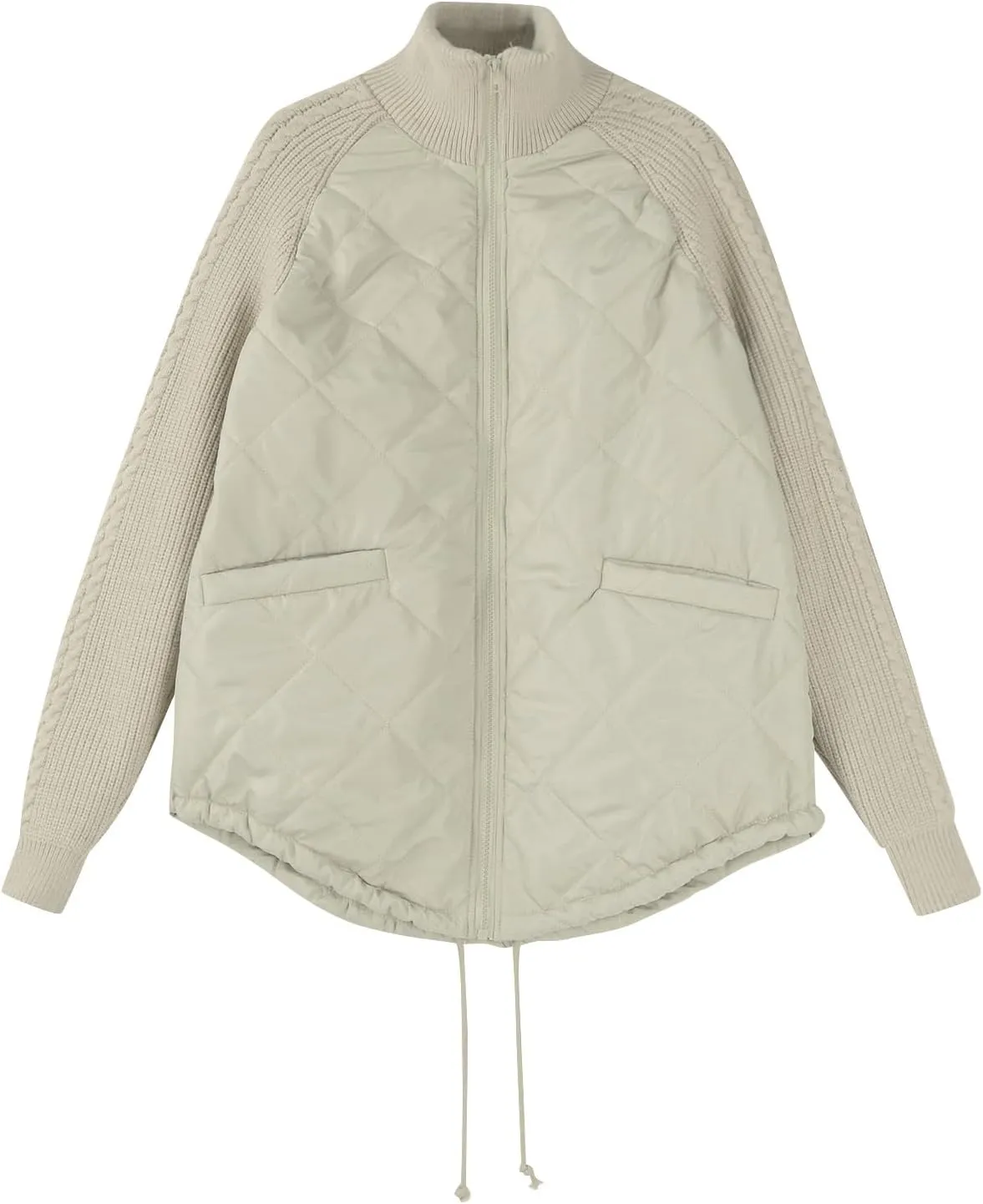 Women's Puffer Parka Jacket Baggy Lightweight Stand-Up Collar Zip Puffer Jacket Warm Winter Down Coat with Pockets