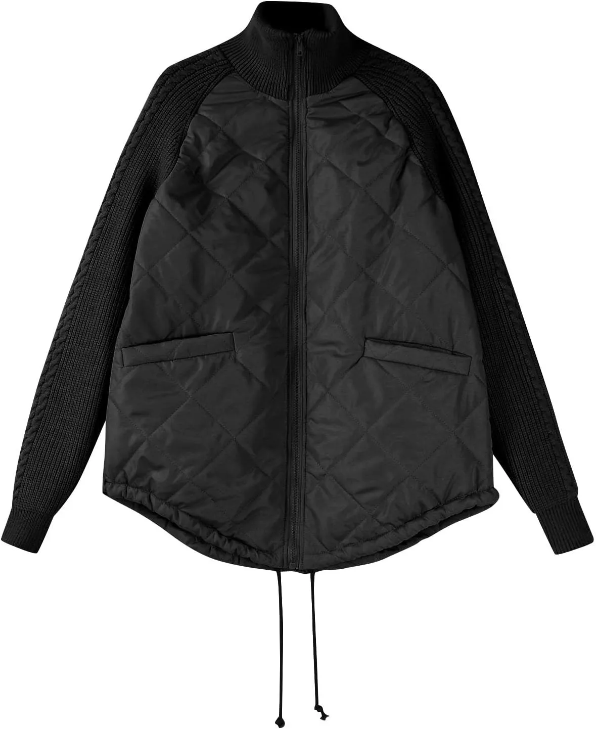 Women's Puffer Parka Jacket Baggy Lightweight Stand-Up Collar Zip Puffer Jacket Warm Winter Down Coat with Pockets