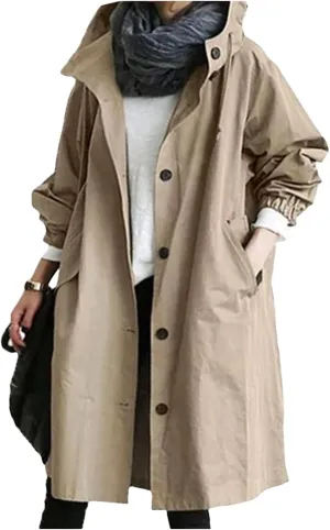 Womens Rain Jackets Waterproof with Hood Plus Size Long Raincoat Lightweight Hooded Windbreaker Jackets