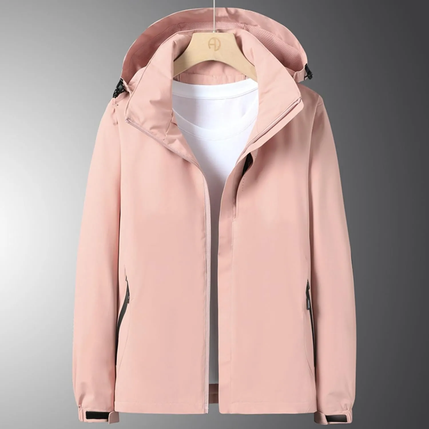 Women's Raincoats 2024 Lightweight Windbreaker Jackets Waterproof Windproof Trench Coats Rain Jackets Hooded Pockets
