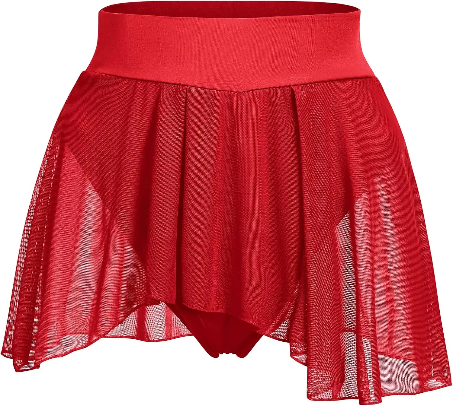 Womens Sexy Flowy Skirts Shorts Sheer Tulle 2 in 1 Pole Dance Yoga Rave Bottoms Sexy Butterfly Booty Shorts Hot Pants