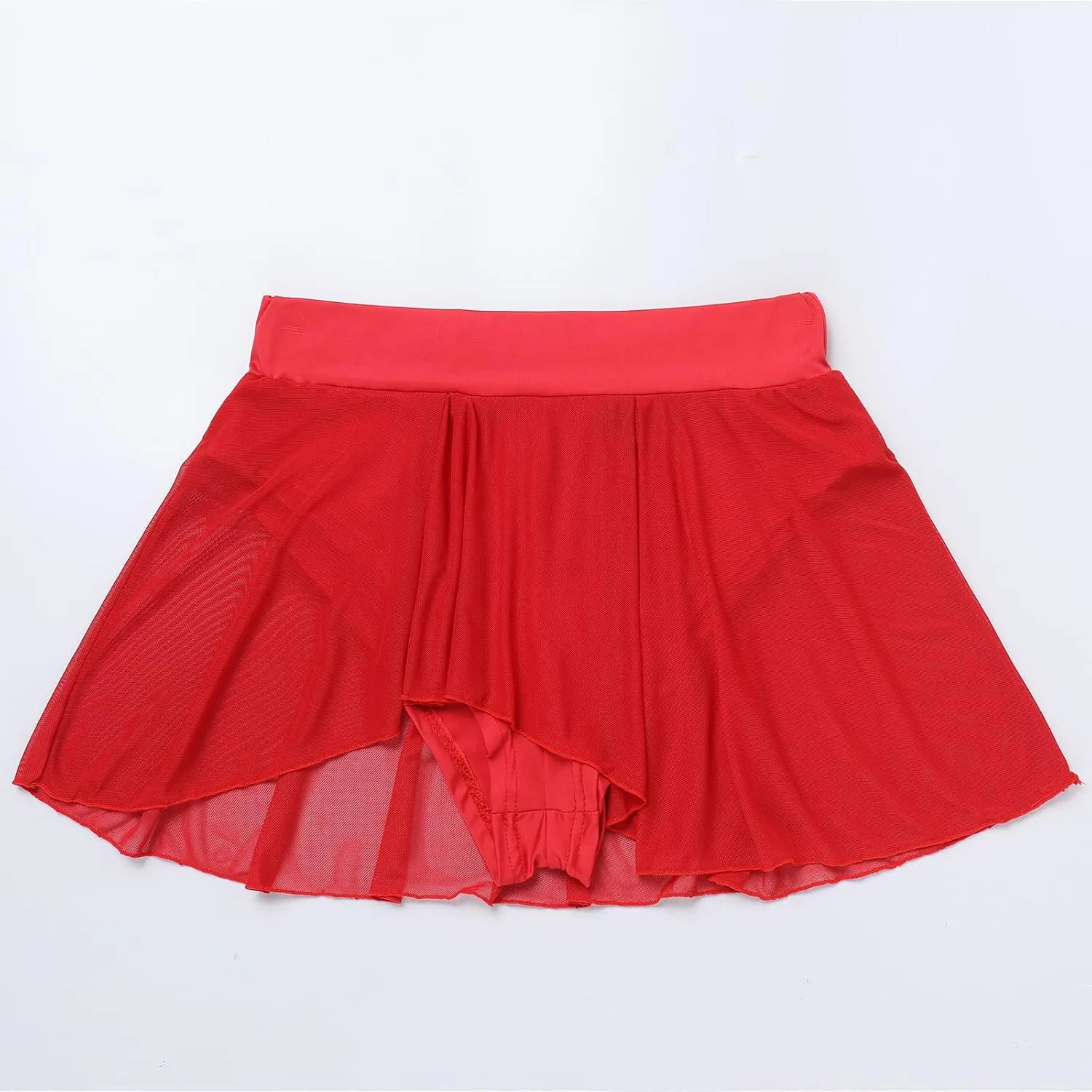 Womens Sexy Flowy Skirts Shorts Sheer Tulle 2 in 1 Pole Dance Yoga Rave Bottoms Sexy Butterfly Booty Shorts Hot Pants