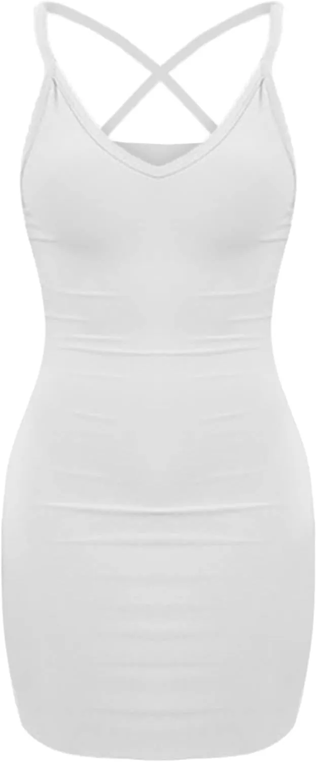 Women's Sexy Tight Sleeveless Mini Dress Sexy Bodycon Dress 2024 Summer Short Tight Dresses Party Club Dress
