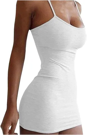 Women's Sexy Tight Sleeveless Mini Dress Sexy Bodycon Dress 2024 Summer Short Tight Dresses Party Club Dress