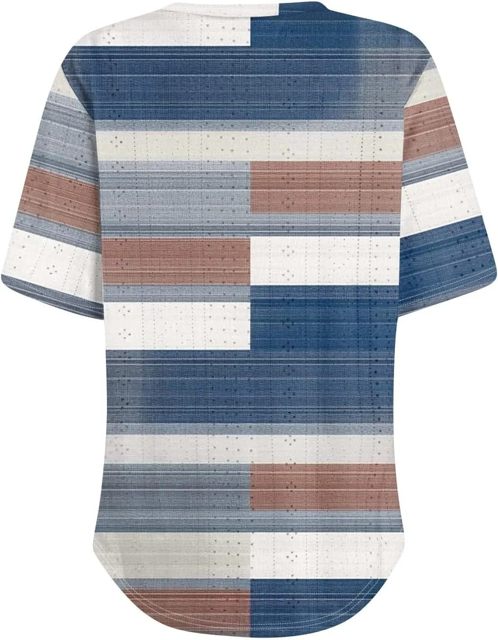 Womens Short Sleeve V Neck Shirts Spring Summer Solid Color Stripe Print Casual Blouse Shirt Dressy Tops