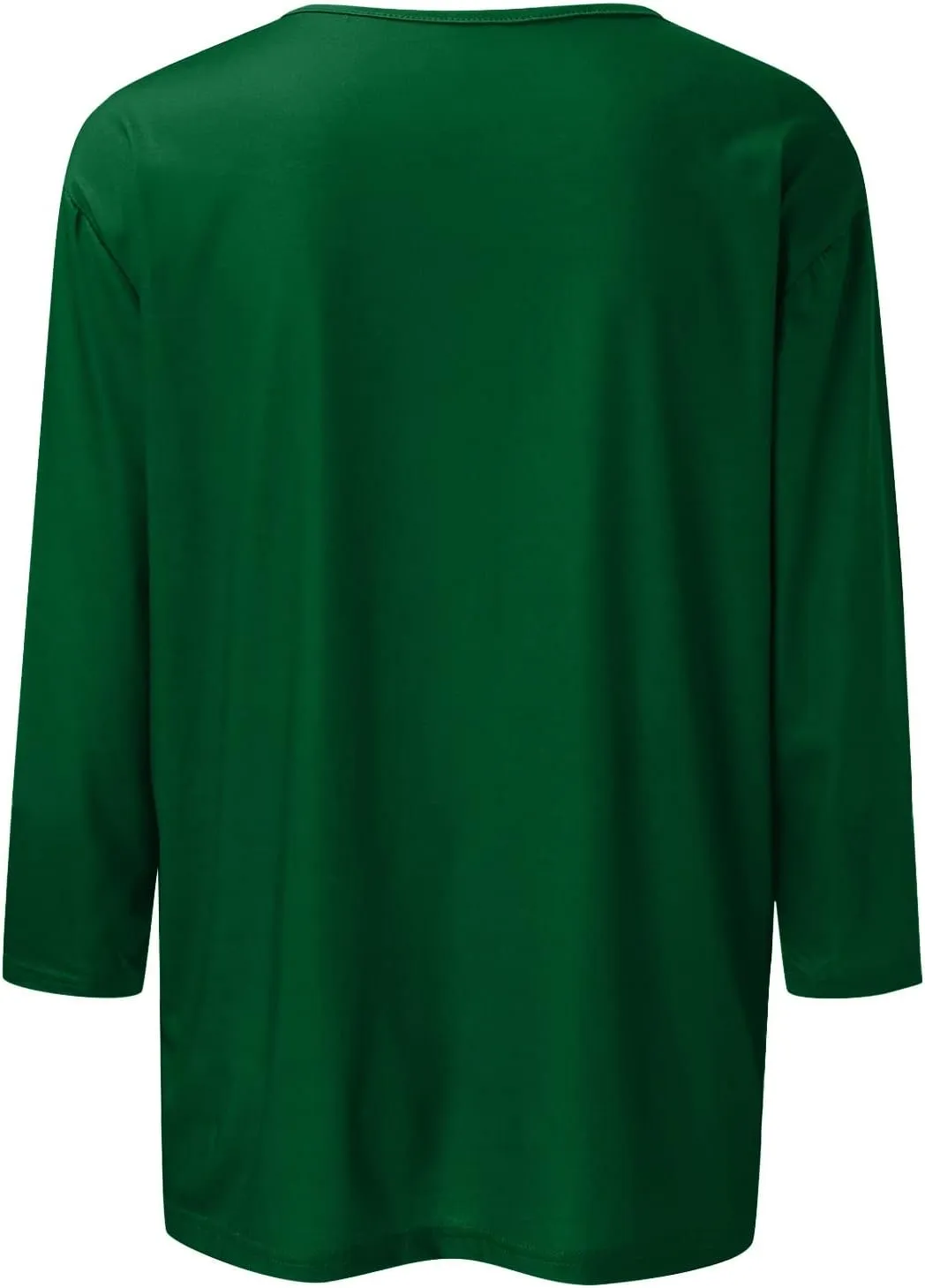 Womens Summer Tops 2023, Women Casual 3/4 Sleeve Plus Size Solid T-Shirts Crewneck/V-Neck Trendy Hawaiian Tops