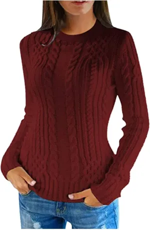 Women's Sweaters Long Sleeve High Collar Pullover Sweater Knitted Jumper Tops Blouse Sweaters