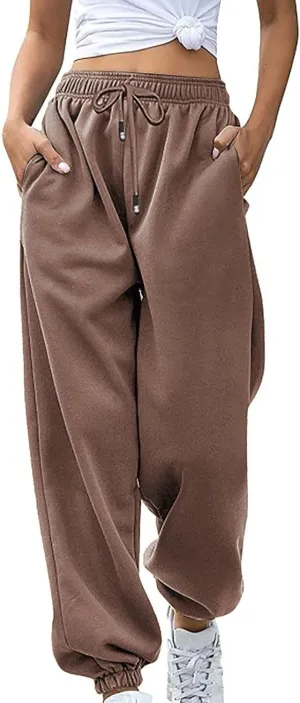 Womens Sweatpants 2024 High Waisted Baggy Sweatpants Joggers Sports Workout Jogger Pants with Pocket Teen Trousers