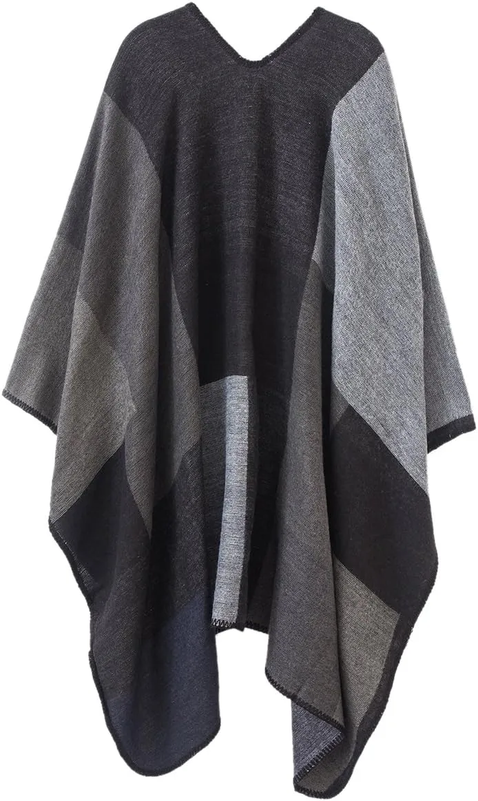 Women's Warm Shawls Wraps Open Front Cardigan Vintage Pattern Poncho Cape Sweater Coat