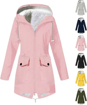 Women's Winter Puffer Coat Thicken Fleece Lined Down Jacket Waterproof Faux Fur Detachable Hooded Parka 2024 Fashion