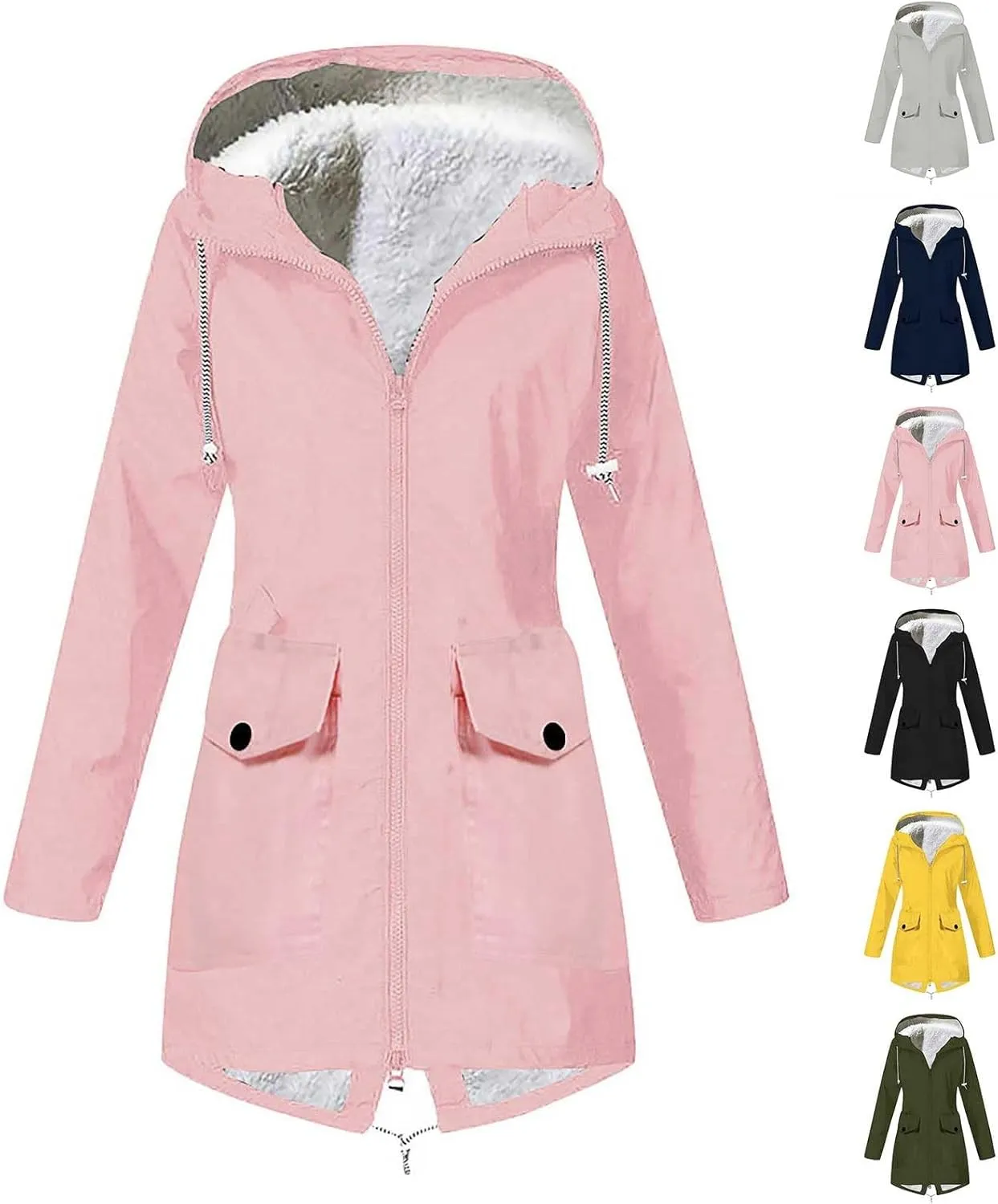 Women's Winter Puffer Coat Thicken Fleece Lined Down Jacket Waterproof Faux Fur Detachable Hooded Parka 2024 Fashion