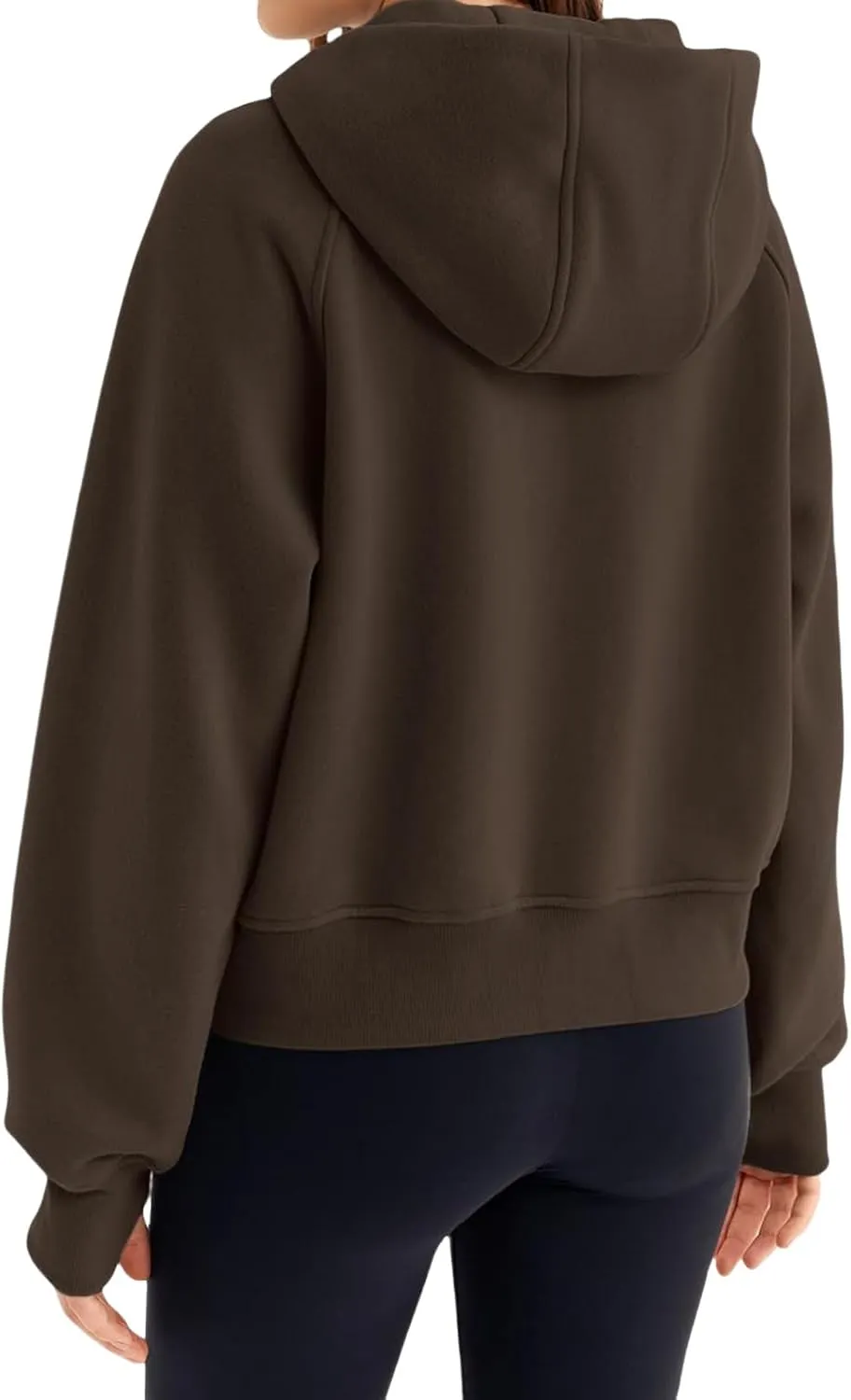Womens Zip Up Hoodies Cropped Sweatshirts Fleece Jackets Fall Fashion Outfits Sweaters Winter Clothes Thumb Hole