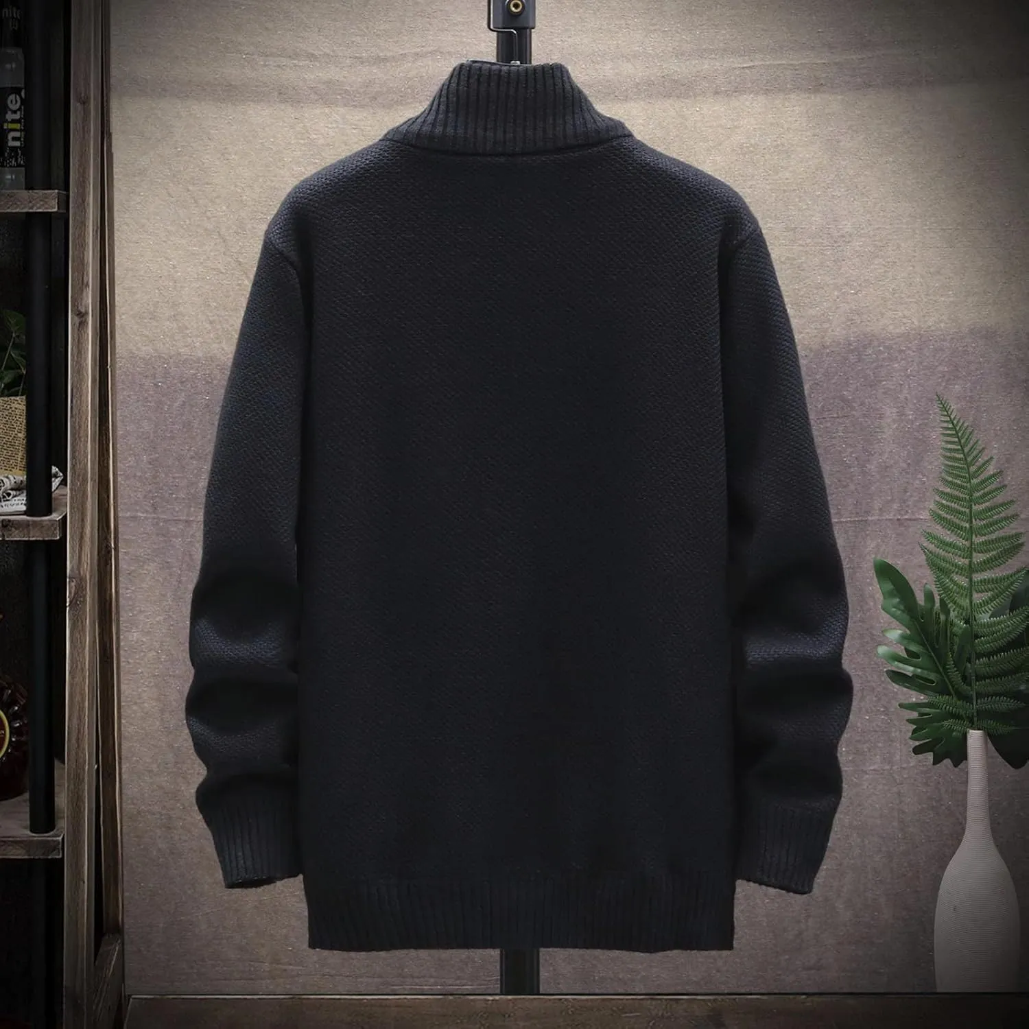 Ymosrh Mens Jackets Autumn And Winter Men's Fashion Loose Cardigan Warm Lapel Hooded Jacket Sweater Jackets