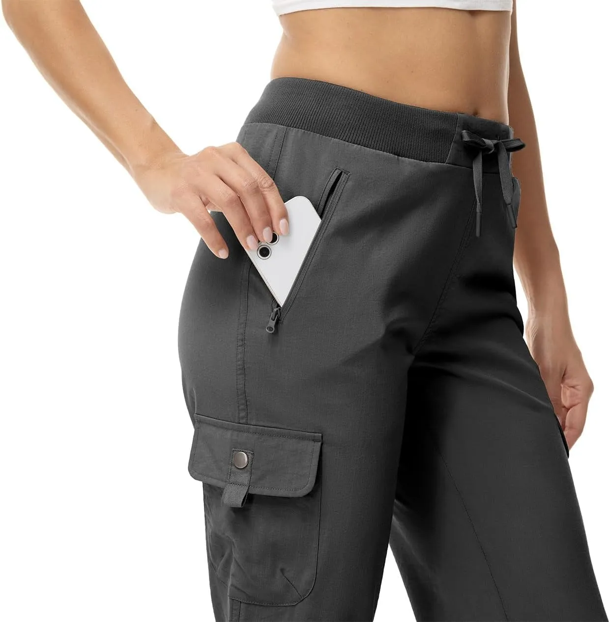 YSENTO Womens Cargo Capri Pants with 4 Pockets Summer Bottoms Lightweight Quick Dry Hiking Athletic Joggers