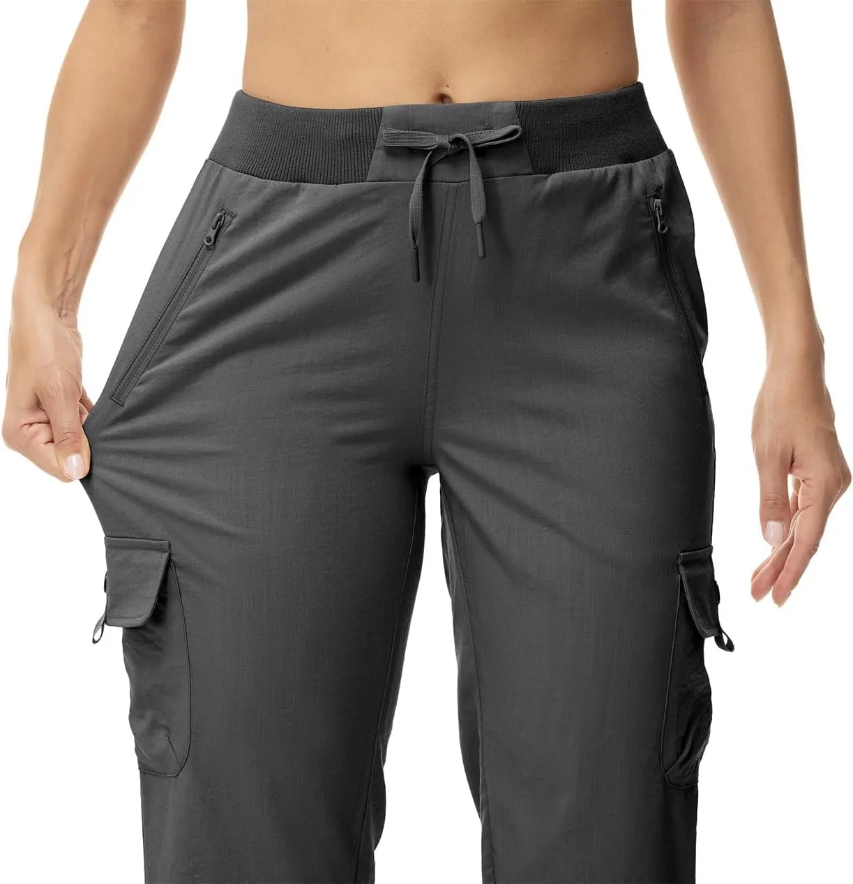 YSENTO Womens Cargo Capri Pants with 4 Pockets Summer Bottoms Lightweight Quick Dry Hiking Athletic Joggers